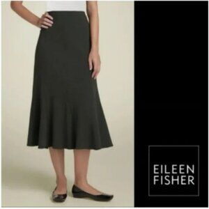 Eileen Fisher Viscose Wool Godet Maxi Skirt